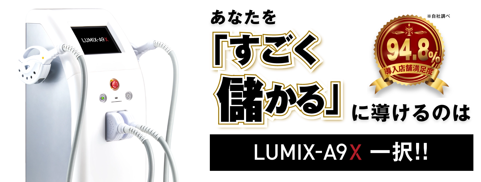 あなたを『すごく儲かる』に導けるのは『ルミクスA9X』一択！